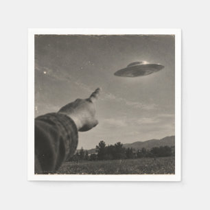 Servilleta De Papel Vintage UFO Sighting