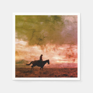 Servilleta de papel vintage vaquero occidental