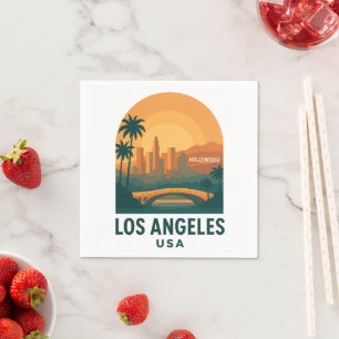 Servilleta De Papel Vintage Viajes a Los Ángeles – Retro Hollywood