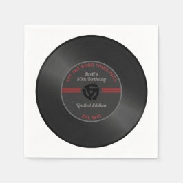 Servilleta De Papel Vintage Vinyl Record Napkins de fiesta de cumpleañ