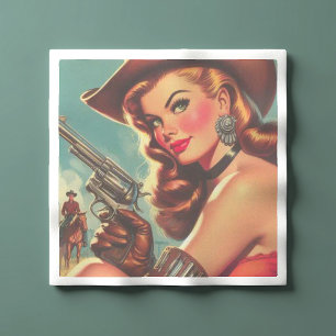 Servilleta De Papel Vintage Western Pin up
