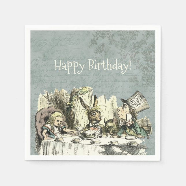 Servilleta De Papel Vintage Wonderland Tea Fiesta (Anverso)