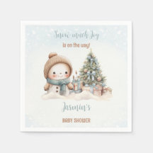 Vintman Snowman Blue Navidad Boy Baby Shower