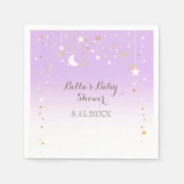 Servilleta De Papel Violet Stars Moon Baby Shower