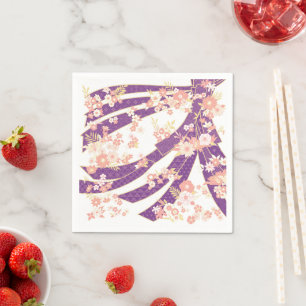 Servilleta De Papel Violeta de patrón de Kimono floral