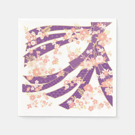 Servilleta De Papel Violeta de patrón de Kimono floral