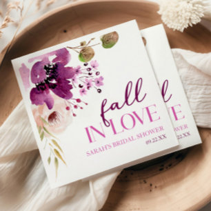 Servilleta De Papel Violeta Púrpura Floral Otoño Enamorada Despedida d