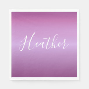 Servilleta De Papel Violeta Púrpura y Secuencia Blanca Personalizada