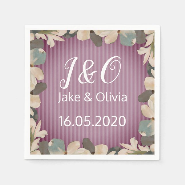 Servilleta De Papel Violetas de época (Anverso)