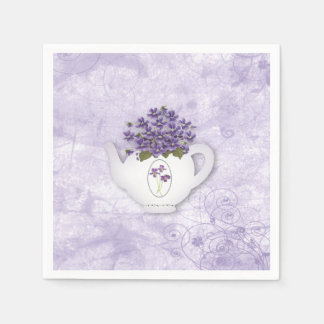 Servilleta De Papel Violetas En Papel De Teapot