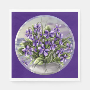 Servilleta De Papel violetas en tarro lunar