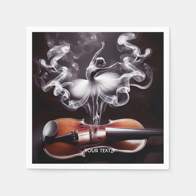 Servilleta De Papel Violin de Bailarina de Fantasía Linda (Anverso)
