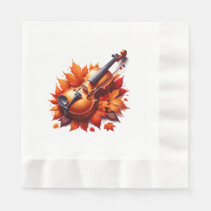 Servilleta De Papel Violín en el lecho de hojas