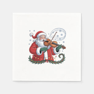 Servilleta De Papel Violinista de Santa Violinista Música de Navidad X