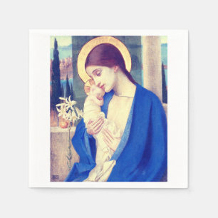 Servilleta De Papel Virgen María y Niño de Marianne Stokes