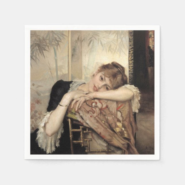 Servilleta De Papel Virginie (La mujer parisina) (de Albert Edelfelt) (Anverso)