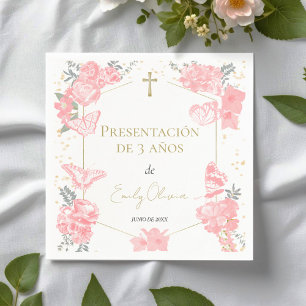 Servilleta De Papel Vista de 3 años Napkins Butterflys Pink