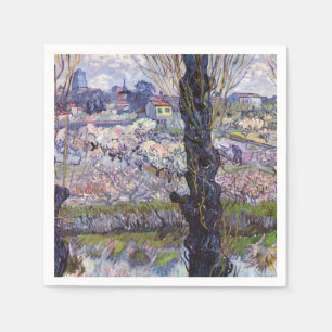 Servilleta De Papel Vista de Van Gogh de Arles Huertos en Flor Impresi