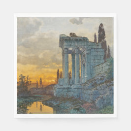 Servilleta De Papel Vista del sur de Italia con antiguas ruinas romana