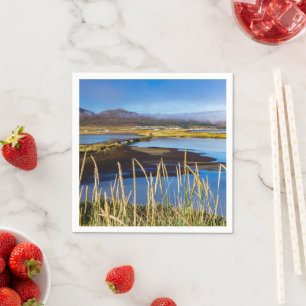 Servilleta De Papel Vista sobre Saudarkrokur y Skagafjordur, Islandia