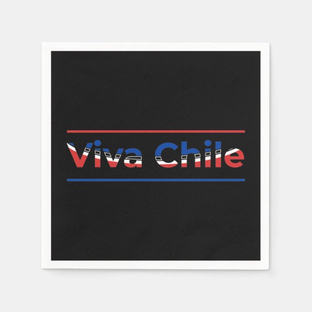 Servilleta De Papel Viva Chile - Orgulloso arte de la bandera chilena (Anverso)