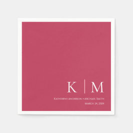 Servilleta De Papel Viva Magenta y Boda blanco-