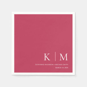 Servilleta De Papel Viva Magenta y Boda blanco-