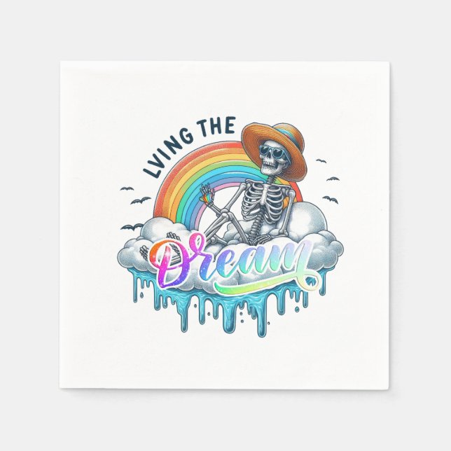Servilleta De Papel Viviendo el sueño - Skeleton (Anverso)