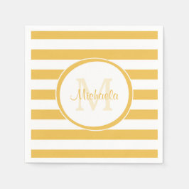 Servilleta De Papel Vogue Bandas de rugby amarillas brillantes y nombr