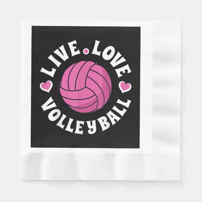 Servilleta De Papel Vóleibol De Amor Vivo Para Mujeres Chicas Vóley Fa (Anverso)