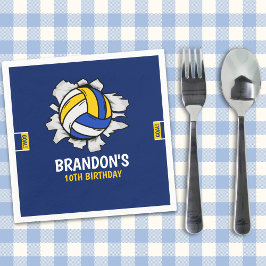 Servilleta De Papel Volleyball Fun Birthday Boy