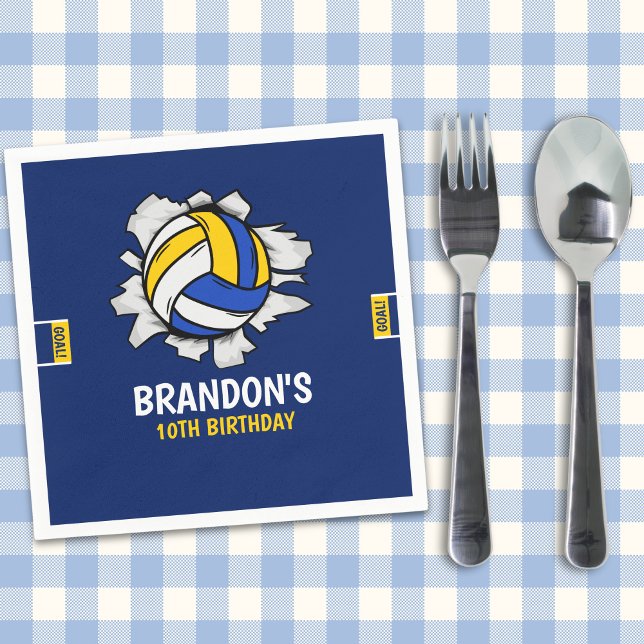 Servilleta De Papel Volleyball Fun Birthday Boy (Subido por el creador)
