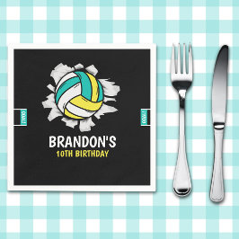 Servilleta De Papel Volleyball Fun Birthday Boy