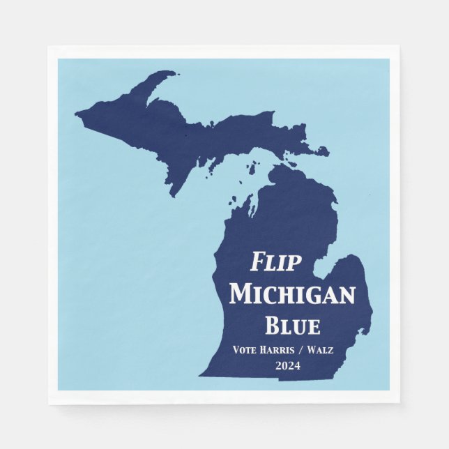 Servilleta De Papel Voltear Michigan Blue en 2024 (Anverso)