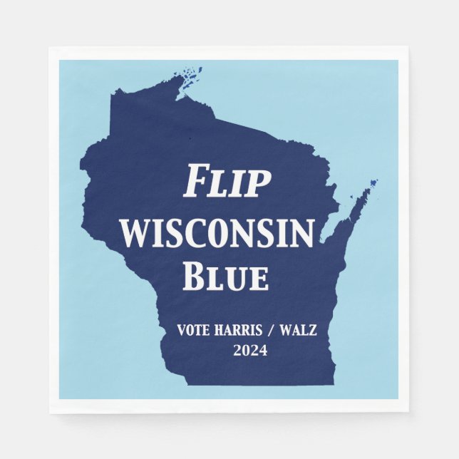 Servilleta De Papel Voltear Wisconsin Blue en 2024 (Anverso)
