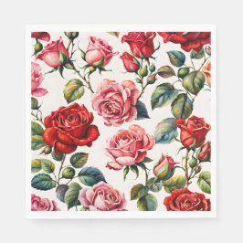 Servilleta De Papel Volviendo Rosas: Fiesta Napkin