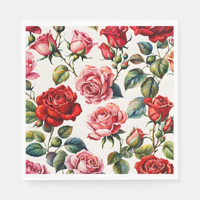 Servilleta De Papel Volviendo Rosas: Fiesta Napkin (Anverso)