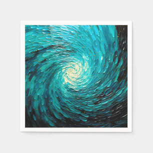 Servilleta De Papel Vórtice abstracto de océano turquesa