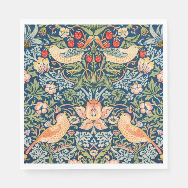 Servilleta De Papel W Morris Strawberry Thief Paper Napkin (Anverso)