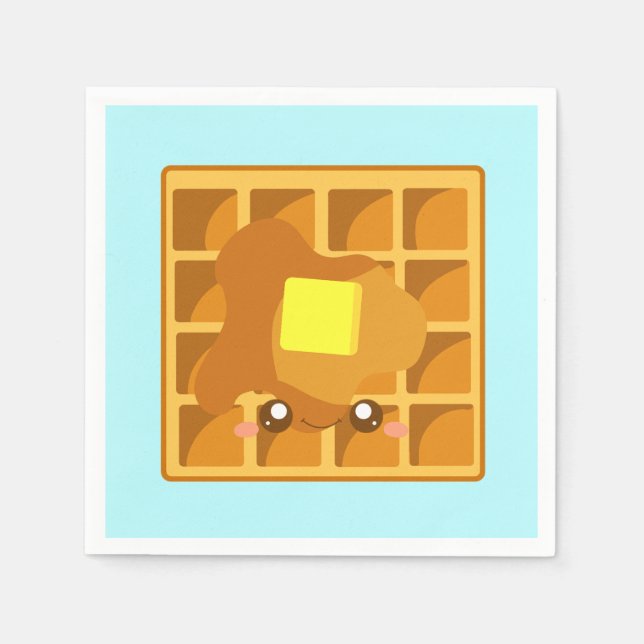 Servilleta De Papel Waffle Cuerdo Con Mantequilla Y Jarabe (Anverso)