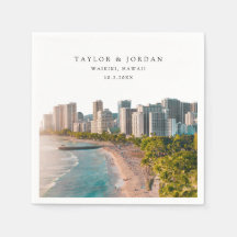 Waikiki Boda Personalizado Foto Cocktail Napkins