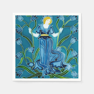 Servilleta De Papel Walter Crane Bluebell Art Nouveau Flor Doncella