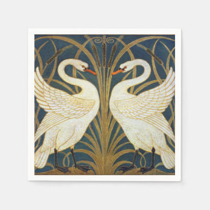 Servilleta De Papel Walter Crane Cisne Vintage y Iris Arte Nouveau