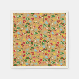 Servilleta De Papel Warm Cozy Traditional Christmas Paper Napkins