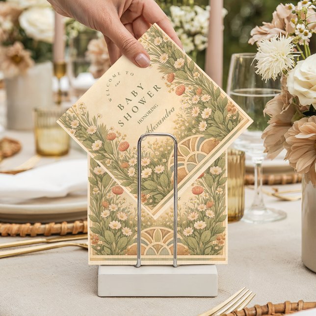 Servilleta De Papel Warm Neutral Desert Botanicals Baby Shower (Subido por el creador)