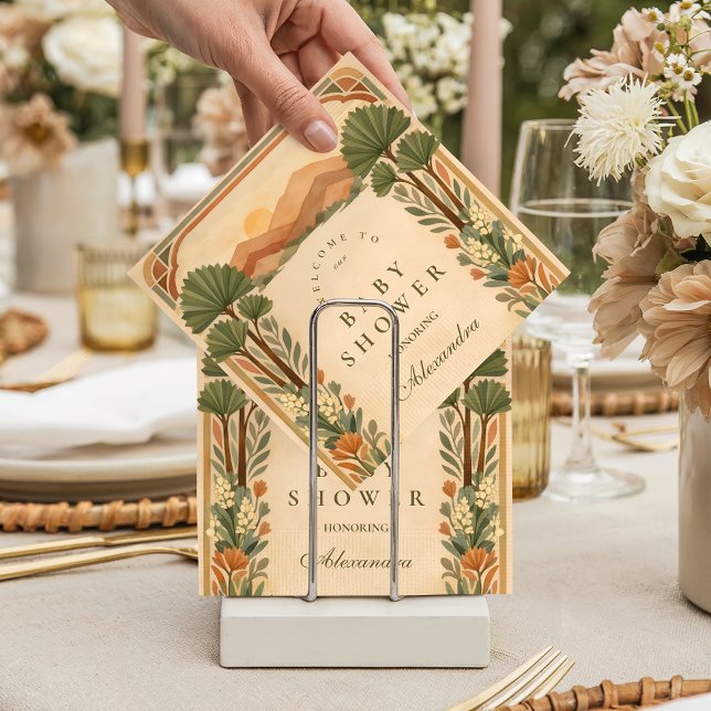 Servilleta De Papel Warm Neutral Desert Canyon Botanicals Baby Shower (Subido por el creador)