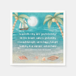 Servilleta De Papel Warmer Wonderland Tropical Beach Navidades
