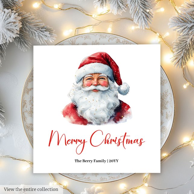 Servilleta De Papel Warmish Santa Claus Cozy Red Green Holiday Napkin (Warmish Santa Claus Cozy Red Green Holiday Napkin)