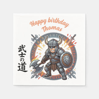 Servilleta De Papel Warrior Fighter RPG Knight Anime Chibi Birthday