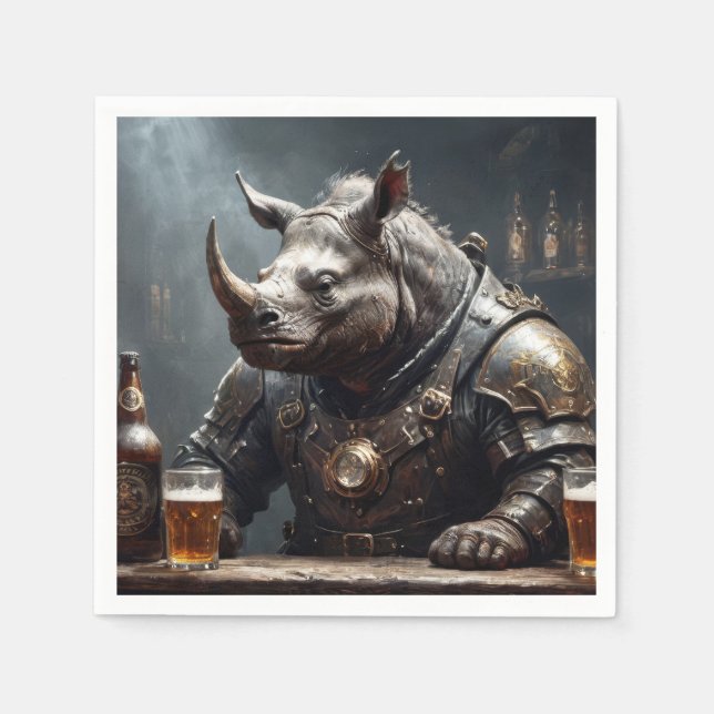 Servilleta De Papel Warrior Rhino (Anverso)
